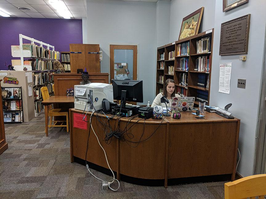 Student Utilizing the Sturgeon Music Library